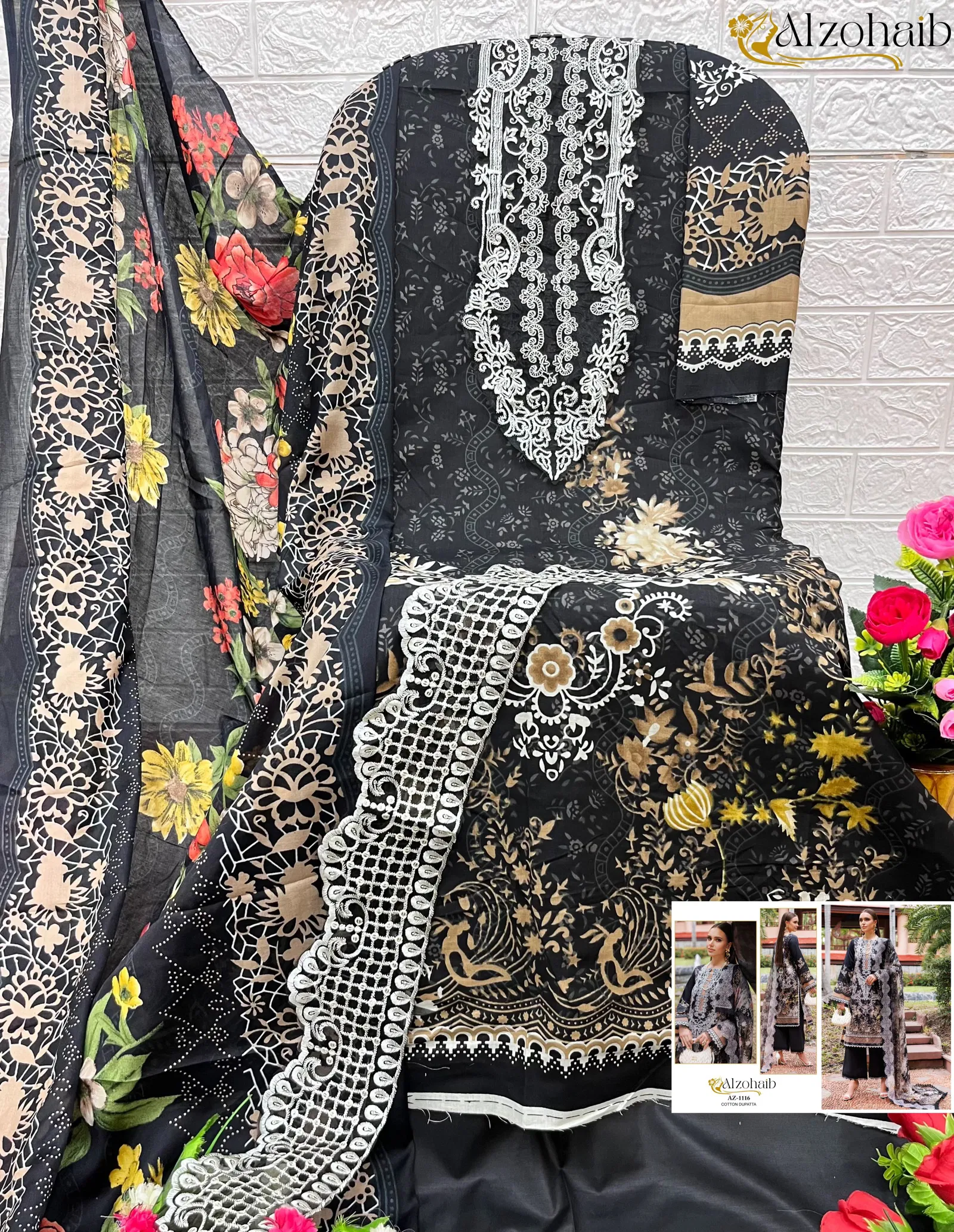 Alzohaib Az 1116 To 1131 Cotton Printed Pakistani Suits Wholesalers In Delhi